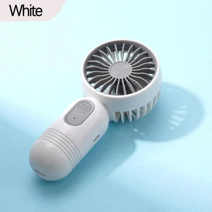 Mini Handheld Fan 3-Speed Strong Wind USB Rechargeable Long Lasting Portable Desk Fan for Students Office Outdoor Travel Camping