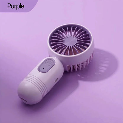 Mini Handheld Fan 3-Speed Strong Wind USB Rechargeable Long Lasting Portable Desk Fan for Students Office Outdoor Travel Camping