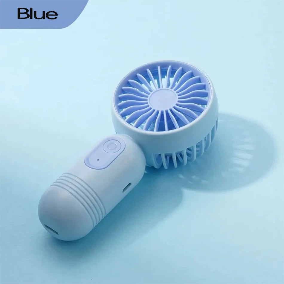 Mini Handheld Fan 3-Speed Strong Wind USB Rechargeable Long Lasting Portable Desk Fan for Students Office Outdoor Travel Camping