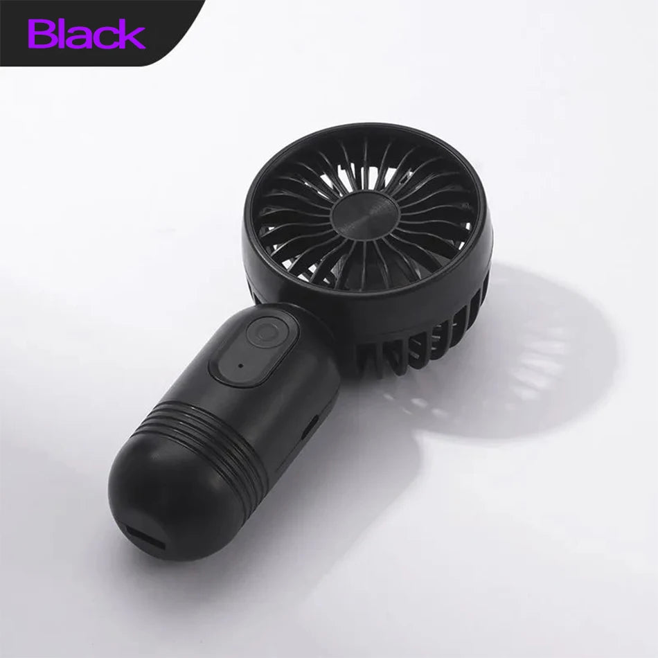 Mini Handheld Fan 3-Speed Strong Wind USB Rechargeable Long Lasting Portable Desk Fan for Students Office Outdoor Travel Camping